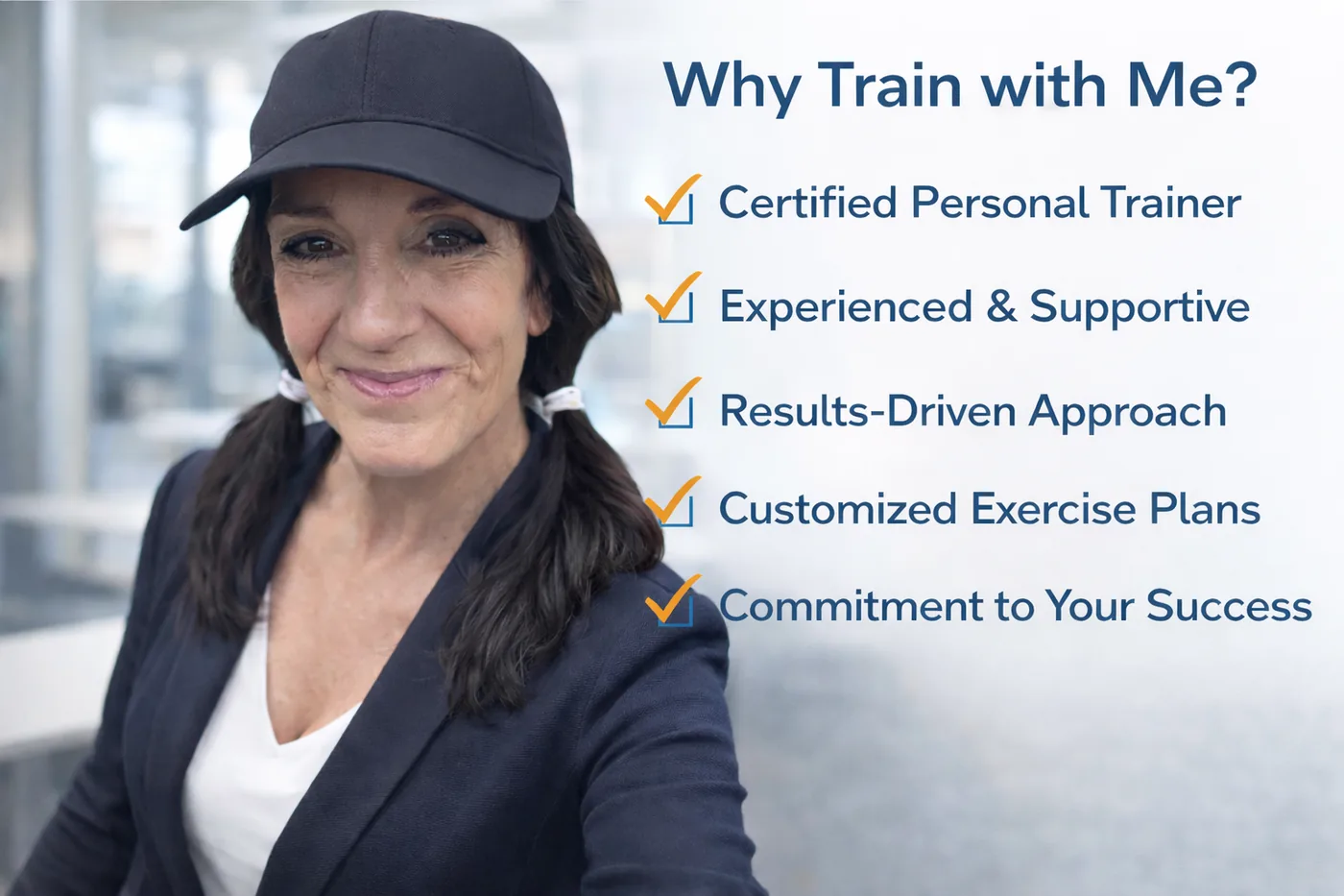 Why Train with Me? &mdash; a certified personal trainer, experienced and supportive, a results-driven approach, customized exercise plans, and commitment to your success.